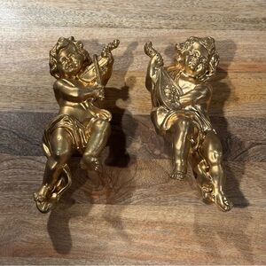 Gold Colored Cherubs - 2 qty